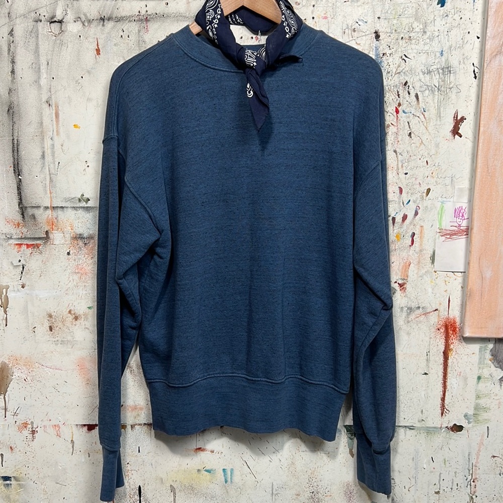 Save Khaki United heather blue crew neck